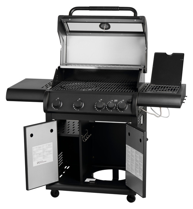 Gassgrill med 4 brennere og sidebrennere – Grillexpert